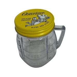 Vintage Osterizer Mini Blend Plastic Cup w/ Metal Lid 8 oz Yellow Top